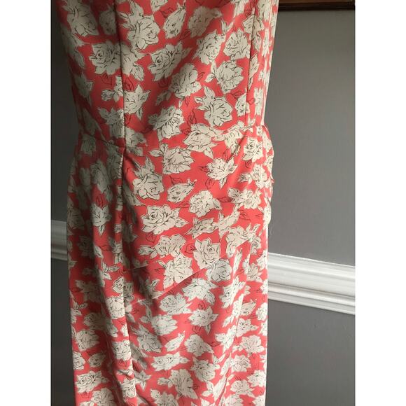 Vintage “David Rose” brand Salmon Pink with Beige Floral Pattern (SZ 14) - Picture 3 of 9